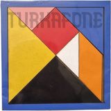 Feyza Design Ahşap Tangram Zeka Oyunu 14X14CM Bej 3+ Yaş - Seçenek 1 - 01P-Pembe