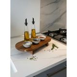 Feyza Design Akasya Ahşap Oval Sunum ve Kesme Tahtası, Doğal Masif Servis Standı - Ahşap - Ceviz - Seçenek 1