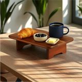 Feyza Design Akasya Ayaklı Sunumluk, Doğal Dikdörtgen Kesme Tahtası 35X22X8 - Ahşap - Ceviz - Seçenek 1