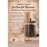 Feyza Design Akasya Cam Kavanoz 2260 Ml, Baharat, Bakliyat, Kahve Saklama Kabı - Ahşap - Ceviz