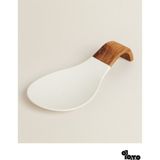 Feyza Design Akasya Saplı Silikon Kirli Kaşıklık, Büyük Boy Tezgah Üstü Kaşık Altlığı - Ahşap - Seçenek 1