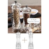 Feyza Design Akrilik Baharat Öğütücü, 16 Cm, 2'li Set, Tuz ve Karabiber Değirmeni - Seçenek 1