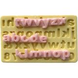 Feyza Design Alfabe Şeklinde Silikon Pasta ve Şeker Hamuru Kalıbı, 1X1X0,5 cm - Ahşap - Beyaz