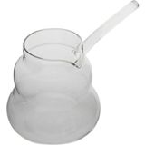 Feyza Design Ateşe Dayanıklı Borasilikat Cam Cezve 400 Ml, Sağlam ve Şık Tasarım - Seçenek 1 - Ahşap - Beyaz