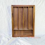 Feyza Design Ayarlanabilir Akasya Kaşıklık, Çekmece Iç Düzenleyici 25.5X35/40X35 cm - Ahşap - Ceviz - Seçenek 1