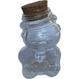 Feyza Design Ayı Şeklinde Cam Şişe, Bal Için, Mantar Tıpalı, Hediyelik, 35 ml - Ahşap - Ceviz