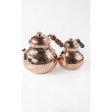 Feyza Design Bakır Çaydanlık Takımı, Ağır El Dövmesi, Ahşap Kulp, 2,6 Lt, Güzel Tasarım - Altın - Seçenek 1