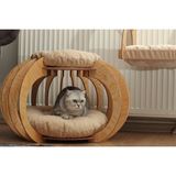 Feyza Design Bal Kabağı Temalı Kedi Evi, Huş Ağacı, Dayanıklı Marine Kontrplak - Seçenek 1