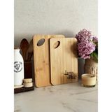 Feyza Design Bambu 2’li Kesme ve Sunum Tahtası Seti, 30X20 ve 32X22 cm - Ahşap - Bej - Seçenek 1