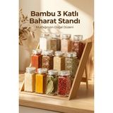 Feyza Design Bambu 3 Katlı Katlanır Ayaklı Baharatlık ve Organizer Standı - Seçenek 1