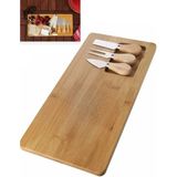 Feyza Design Bambu 4 Parça Peynir Servis ve Kahvaltı Sunum Seti 30X17CM - Ahşap - Ceviz - Seçenek 1
