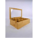 Feyza Design Bambu 8 Bölmeli Çay ve Kahve Saklama Kutusu 30X20X7CM - Seçenek 1
