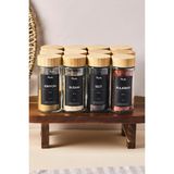Feyza Design Bambu Baharatlık Seti 12'li, 120ML, 30 Etiket ile Şık ve Kullanışlı - Seçenek 1