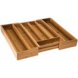 Feyza Design Bambu Çekmece Organizer, Ayarlanabilir Kaşıklık ve Düzenleyici Set - Açık Bej - Seçenek 1