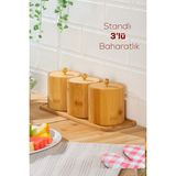 Feyza Design Bambu Çok Amaçlı Saklama Kabı Seti, Organizer, 4 Parça, Baharat ve Mutfak Eşyası - Seçenek 1