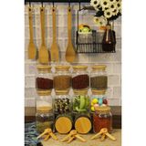 Feyza Design Bambu Kapaklı 300 ml Cam Kavanoz ve Mini Baharat Kaşığı 24 Parça Set - Seçenek 1