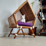 Feyza Design Bambu Kedi Evi ve Yatağı, Rahat ve Şık Kedi Aksesuarı - Seçenek 1
