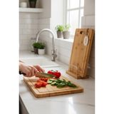 Feyza Design Bambu Kesme Tahtası 2'li Set, Doğal ve Sağlıklı Mutfak Aksesuarı - Altın - Seçenek 1