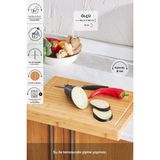 Feyza Design Bambu Kesme Tahtası 40 Cm, Şık ve Dayanıklı Tezgah Üstü Mutfak Gereçleri - Ahşap - Ceviz - Seçenek 1