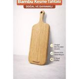 Feyza Design Bambu Kesme Tahtası 50X16, Dayanıklı ve Şık Mutfak Aksesuarı - Açık Bej - Seçenek 1