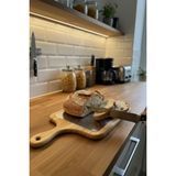 Feyza Design Bambu Kesme Tahtası, Çelik Alt, Suya Dayanıklı, Estetik ve Fonksiyonel - Ahşap - Ceviz - Seçenek 1