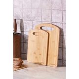 Feyza Design Bambu Kesme Tahtası Çiftli Set 28/33 Cm, Şık ve Kullanışlı Mutfak Gereci - Ahşap - Ceviz - Seçenek 1