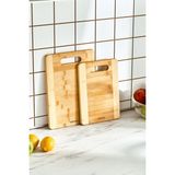 Feyza Design Bambu Kesme Tahtası Seti 28/33 Cm, Dayanıklı ve Şık Mutfak Gereci - Ahşap - Ceviz - Seçenek 1
