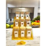 Feyza Design Bambu Standlı 9'lu Ahşap Kapaklı 300 ml Baharatlık Saklama Kabı Seti - Seçenek 1