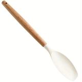 Feyza Design Beyaz 2'li Silikon Spatula, Ahşap Saplı, Mutfak Kullanımına Uygun - Ahşap - Beyaz - Seçenek 1