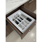 Feyza Design Beyaz 37X49 cm Çekmece Içi Kaşıklık Organizer, Kesilebilir Kepçelik ve Bıçak Düzenleyici - Ahşap - Beyaz - Seçenek 1