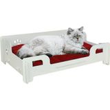Feyza Design Beyaz Ahşap Kedi Yatağı, 50X35 Cm, Parlak Boyalı, Şık ve Konforlu - Ahşap - Beyaz - Seçenek 1