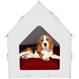 Feyza Design Beyaz Ahşap Köpek Kulübesi, Dekoratif ve Şık Tasarım - Ahşap - Beyaz - Seçenek 1