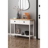 Feyza Design Beyaz Dresuar Sepet - Modern ve Şık Antre Mobilyası - Ahşap - Bej - Siyah