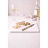 Feyza Design Beyaz Mermer Kesme Tahtası 25X30, Steak, Peynir ve Şarküteri Sunumu - Ahşap - Beyaz - Seçenek 1