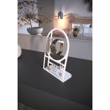 Feyza Design Beyaz Metal Takı ve Saat Standı – Düzenleyici ve Organizer - Ahşap - Beyaz
