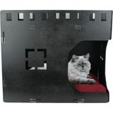 Feyza Design Büyük Ahşap Kedi Yatağı, Siyah Parlak Küp Tasarım 50X35 cm - Seçenek 1