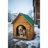 Feyza Design Büyük Boy Ahşap Köpek Kulübesi, Soğuğa ve Suya Dayanıklı, Şık ve Güvenli - Seçenek 1