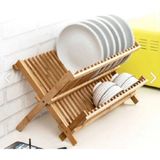 Feyza Design Büyük Boy Bambu 2 Katlı Bulaşıklık, Şık ve Pratik Tasarım - Ahşap - Ceviz - Seçenek 1