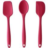 Feyza Design Büyük Boy Kırmızı Yanmaz Silikon Kaşık ve Spatula Seti - Seçenek 1