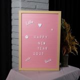 Feyza Design Büyük Boy Pembe Yazı Panosu ile Mesajlarınızı Güzelce Paylaşın, 2 Adet Harf Seti Hediye - Ahşap - Bej - Seçenek 1