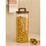 Feyza Design Büyük Kapaklı Cam Bakliyat Kavanozu 1850ML, Şık ve Kullanışlı Depolama Seçeneği - Ahşap
