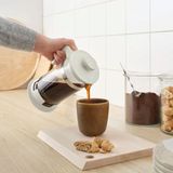 Feyza Design Cam French Press, Kolay Kullanımlı ve Şık Tasarımlı Kahve Demleme Aracı - Seçenek 1 - Ahşap - Beyaz