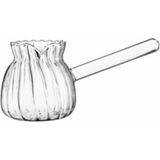 Feyza Design Cam Isıya Dayanıklı Barosilikat Cezve 450 Ml, Şık ve Dayanıklı Mutfak Gereci - Seçenek 1 - Ahşap - Ceviz