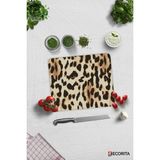 Feyza Design Cam Kesme Tahtası, Leopar Desenli, 29X34CM, Şık ve Dayanıklı Tasarım - Ahşap - Beyaz - Seçenek 1