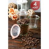 Feyza Design Cam Saklama Kavanoz Seti, 290 Ml, 4'lü, Şık ve Dayanıklı Depolama Çözümü - Ahşap