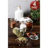 Feyza Design Cam Saklama Kavanoz Seti, 4'lü, 160 Ml, Şık ve Dayanıklı Mutfak Gereçleri - Ahşap