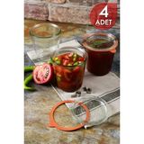 Feyza Design Cam Saklama Kavanoz Seti, 580 Ml, 4'lü, Şık ve Dayanıklı Tasarım