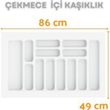 Feyza Design Çekmece Içi Kaşıklık, Beyaz, 86X49 Cm, Kesilebilir, Düzenleyici, Pratik - Ahşap - Beyaz - Seçenek 1