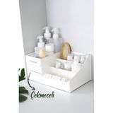 Feyza Design Çekmeceli Çok Amaçlı Organizer, Makyaj ve Takı Düzenleyici, Beyaz - Ahşap - Beyaz