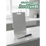 Feyza Design Çelik Kesme Tahtası 35X23 Cm, Bıçak Hediği ile Güvenli Kullanım - Seçenek 1